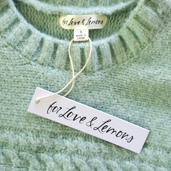 NWT For Love and Lemons Dominique Sweater in Green size small - Picture 2 of 10